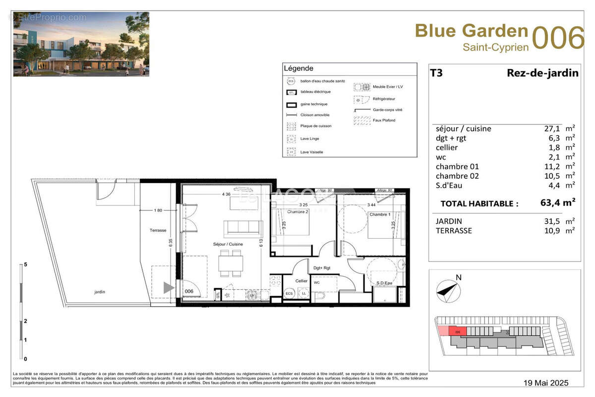 Appartement à SAINT-CYPRIEN
