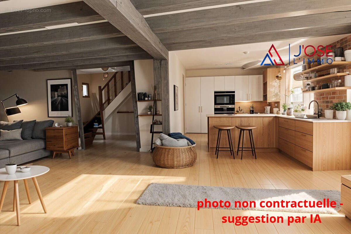Pièce de vie fluide et ouverte sur le quotidien - Maison à EGLY
