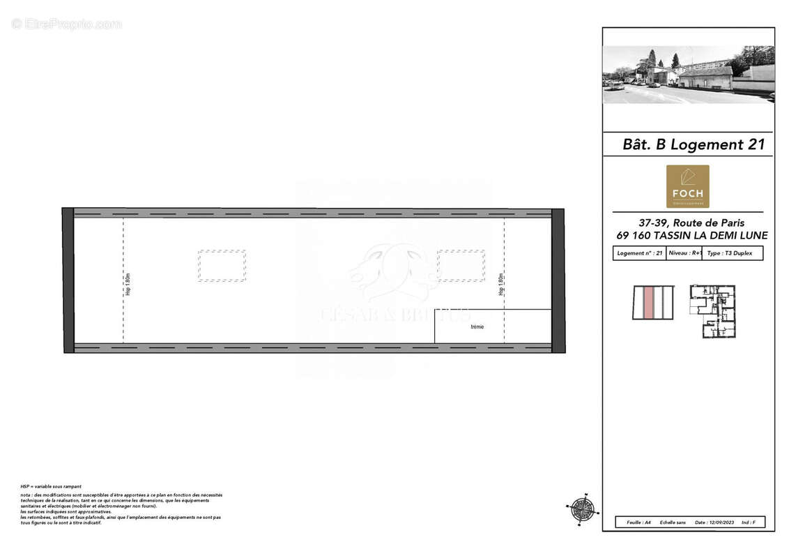 Plan 1 étage - Appartement à TASSIN-LA-DEMI-LUNE
