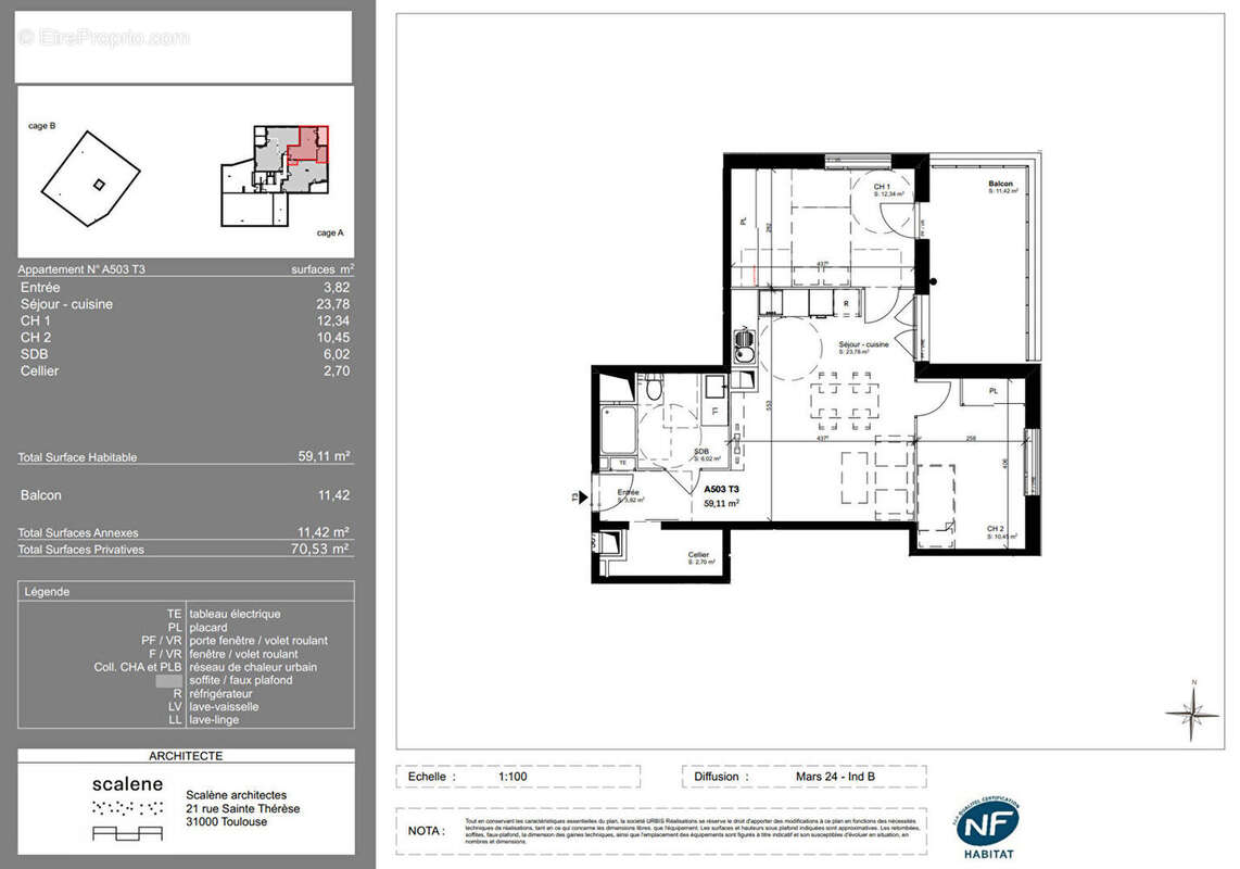 Appartement à BLAGNAC