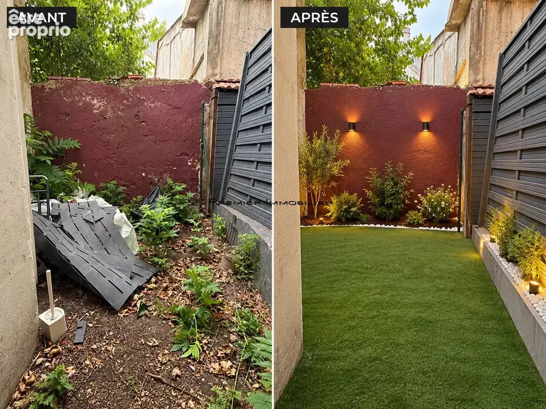 jardin projection avant / apres