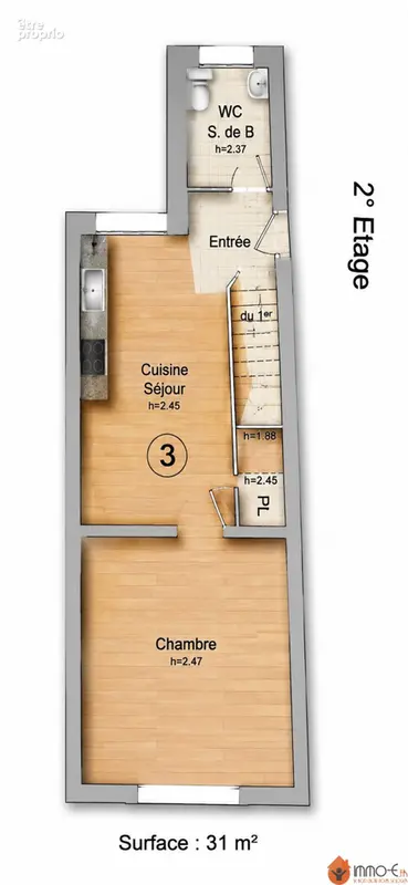 Appartement 31 m² à Esbly  - photo 6