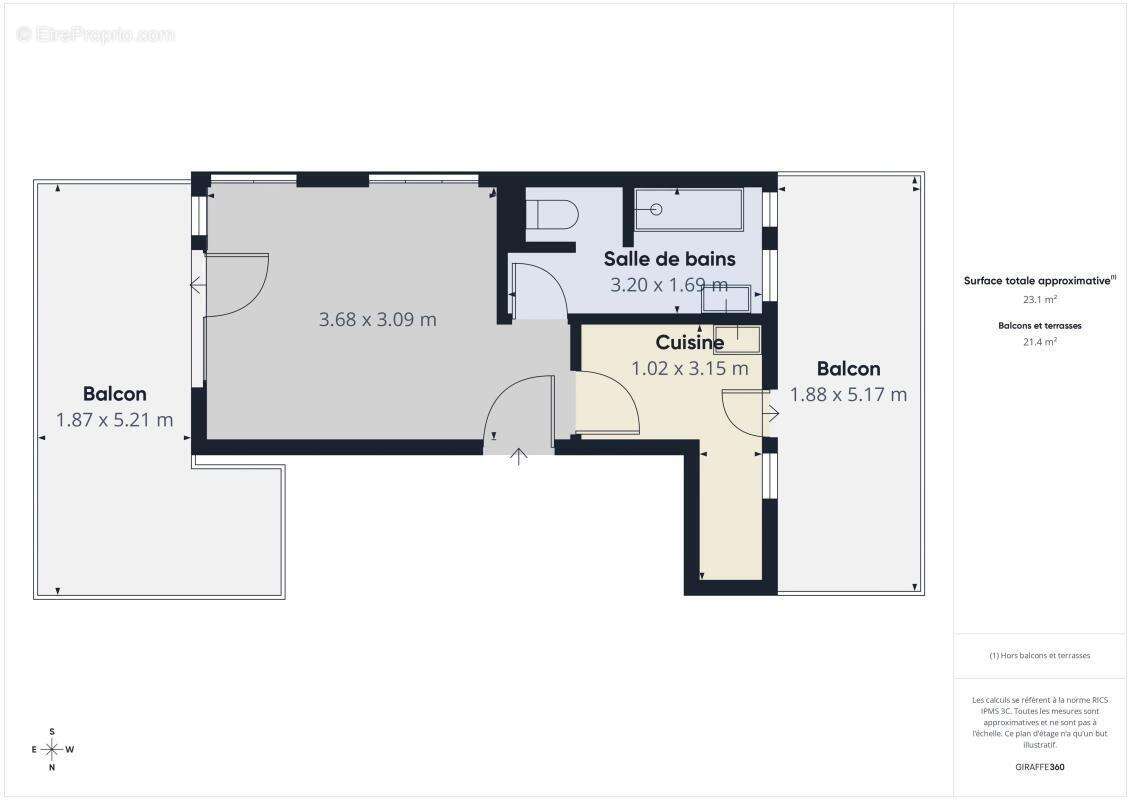 Magnifique Vue TOUR EIFFEL - Studio - 24 M² - 245 000€ - Boulogne-Billancourt - photo 15