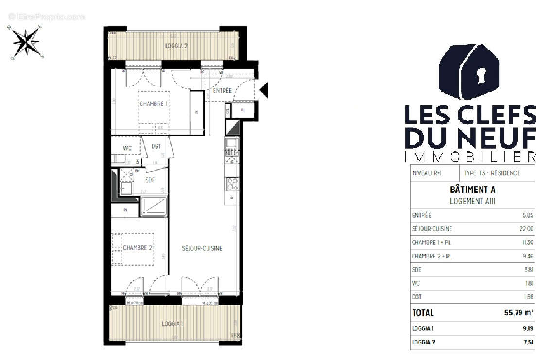 Appartement 3 pièces 56 m2 + double terrasse dans le quartier de  Montaudran ! TOULOUSE - photo 6