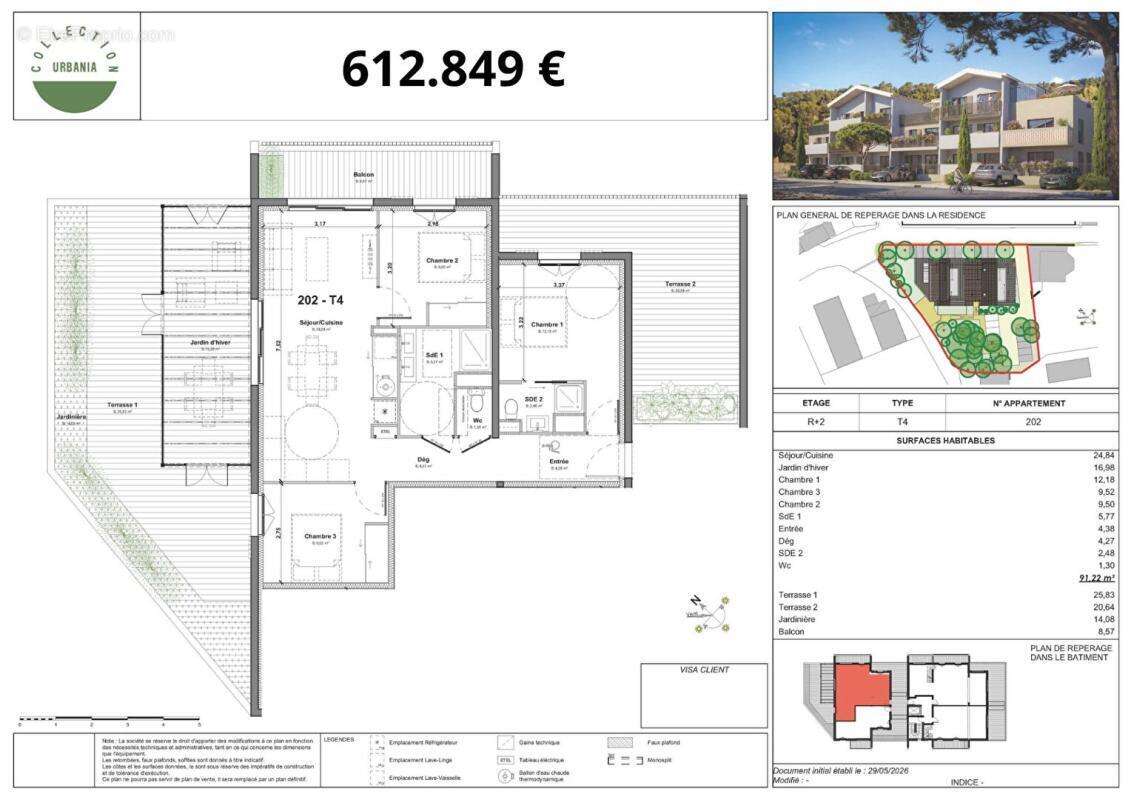 Appartement  4 pièce(s) 91.22 m2 + 70 m2 de terrasse - photo 2