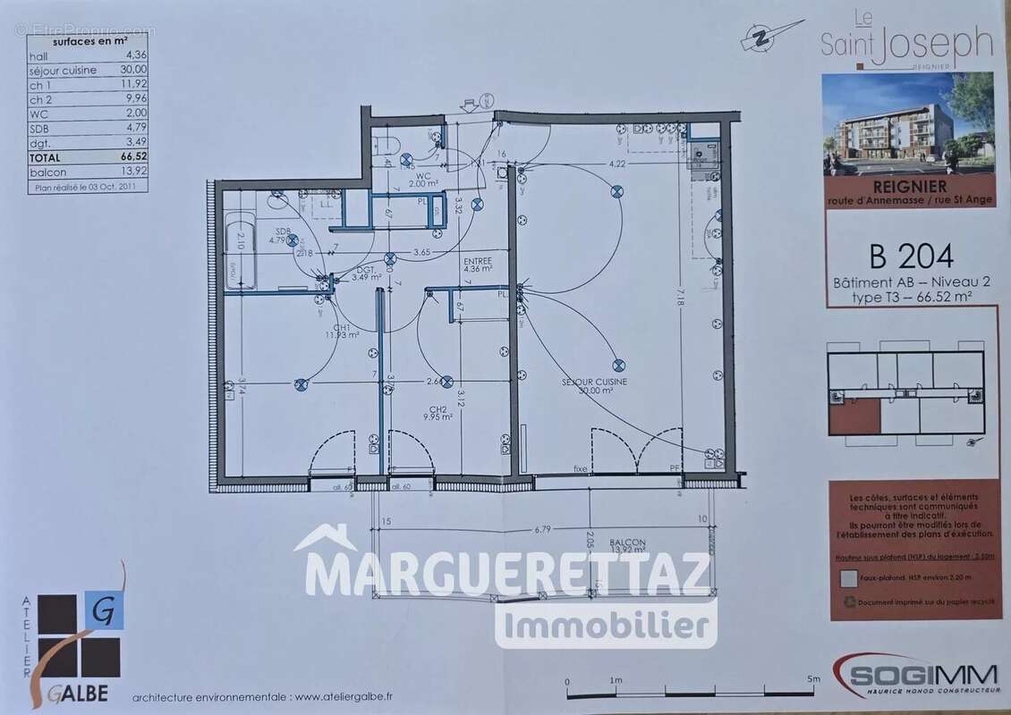 Au coeur de Reignier, T3 avec terrasse au calme + 2 places de parc en sous-sol et cave - photo 16