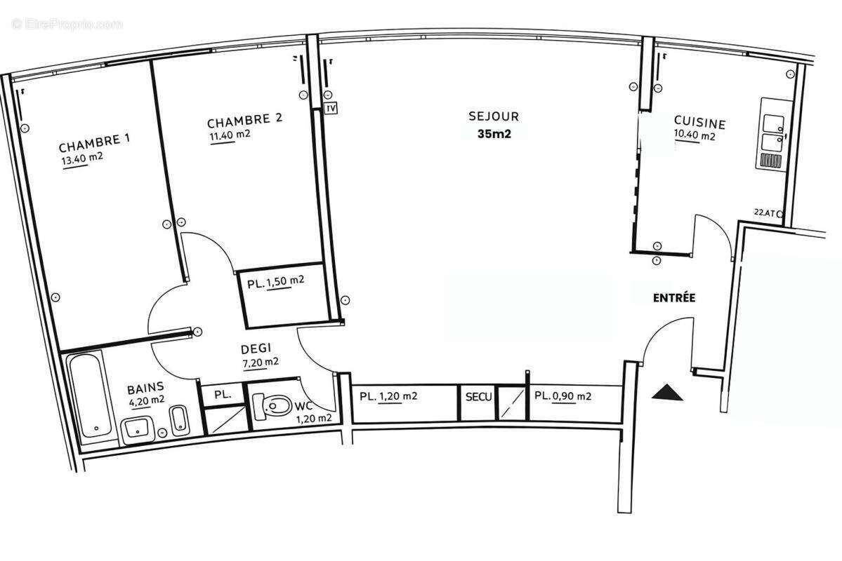 Appartement à COURBEVOIE