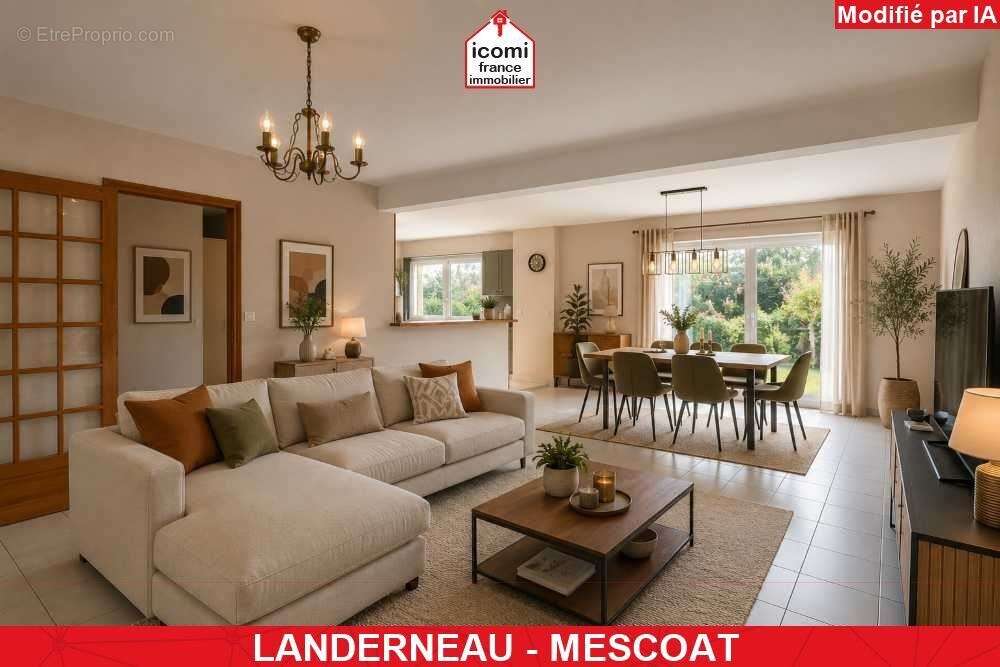 Finistere - landerneau (29800) - a vendre - maison individuelle de 134 m²- 5 chambres - jardin clos de 1100m² - sous sol complet - photo 2