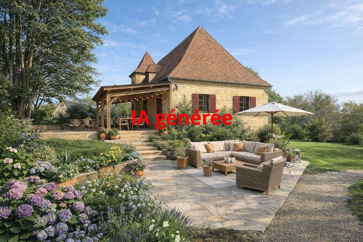 Suggestion d'aménagement extérieur (visuel généré par IA) - Maison à SAINTE-FOY-DE-BELVES