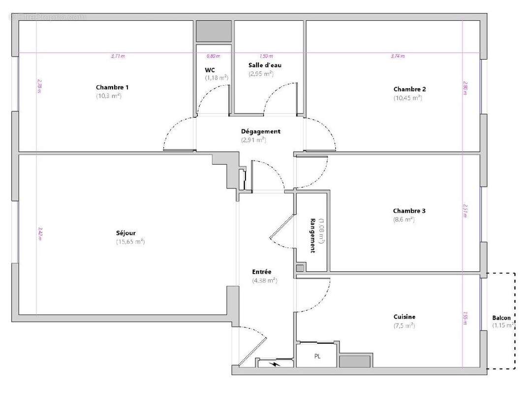 Plan - Appartement à ROMAINVILLE