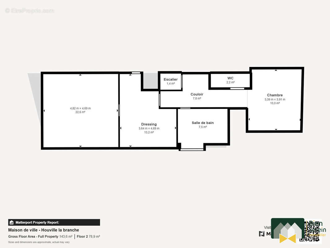 Plans étage - Maison à HOUVILLE-LA-BRANCHE