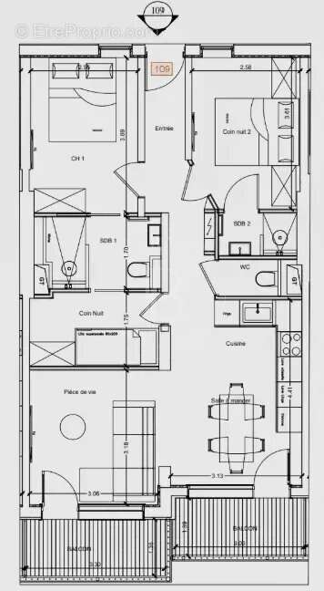Appartement à LES ALLUES