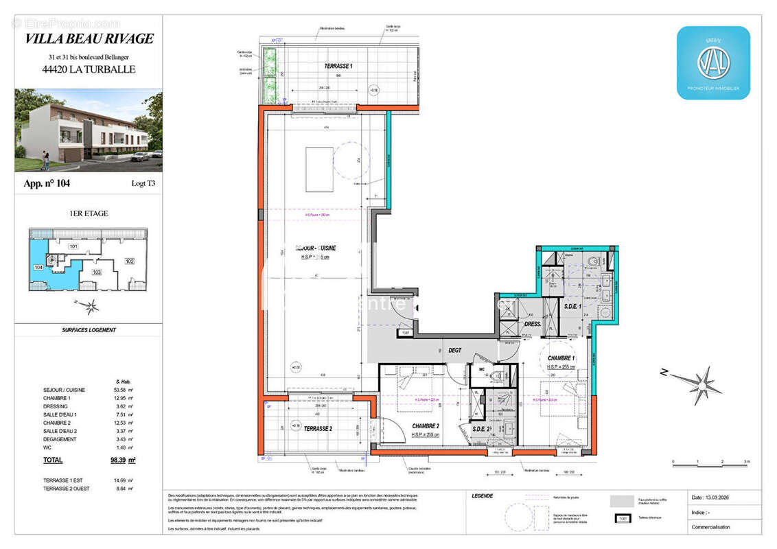 Appartement à LA TURBALLE