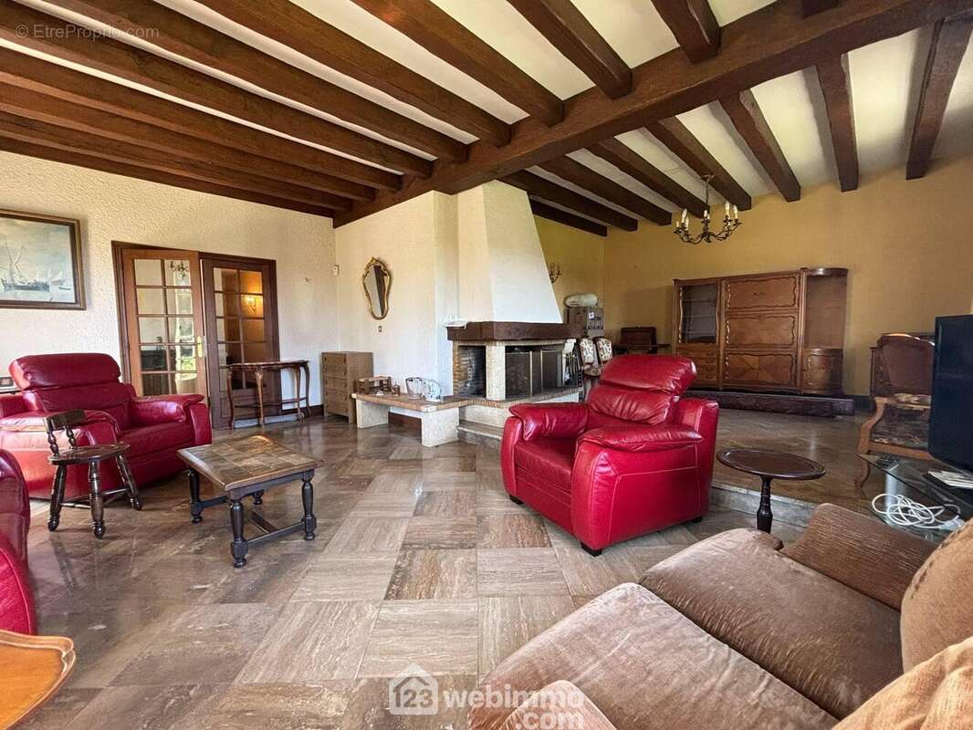 La salle à manger de 25 m2 avec accès direct à la terrasse, - Maison à VAUX-SUR-VIENNE