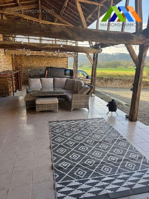 Covered terrace overlooking the garden and surrounding countryside