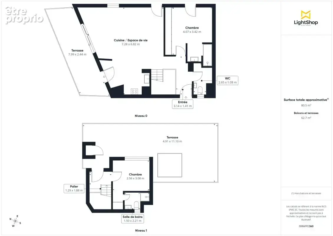 Duplex 3 pièces, 78 m² Carrez avec terrasses de 70 m², ascenseur, parking, mini piscine - Impasse Toubart, Cenon - photo 17