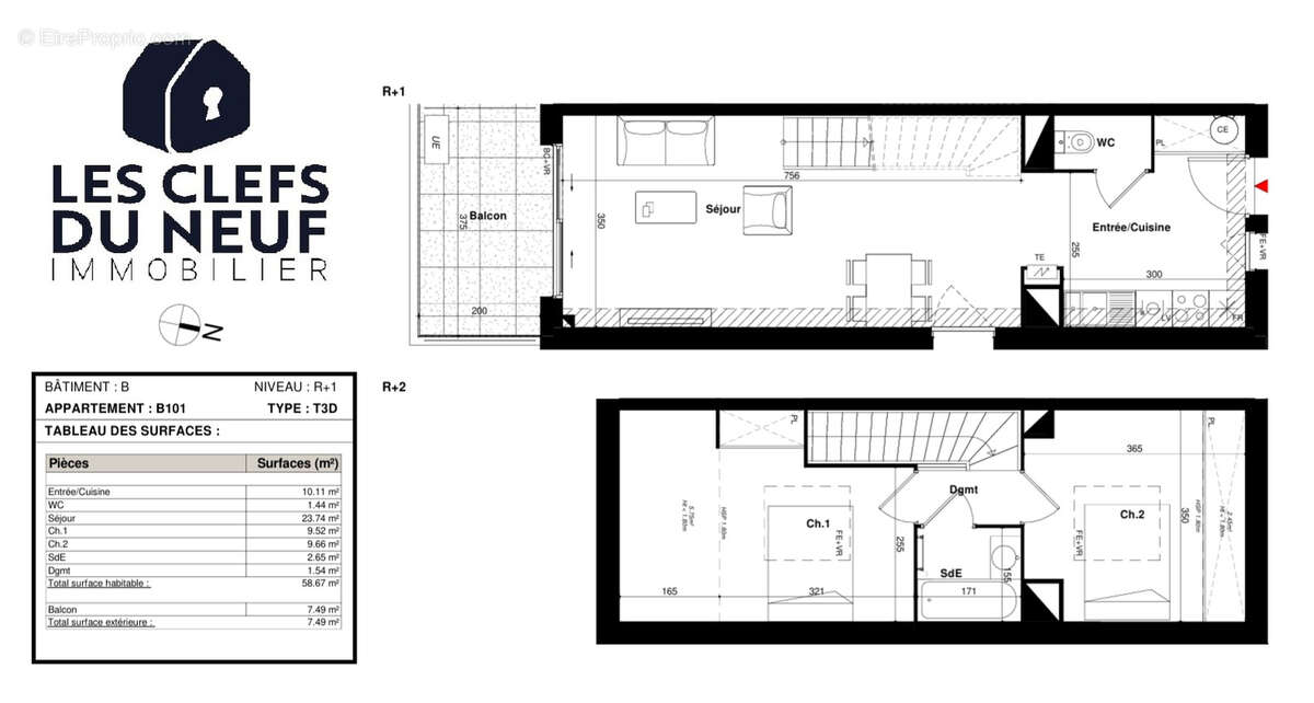 Appartement  3 pièces de 60m² + Balcon + Parking ! LARDENNE - photo 5