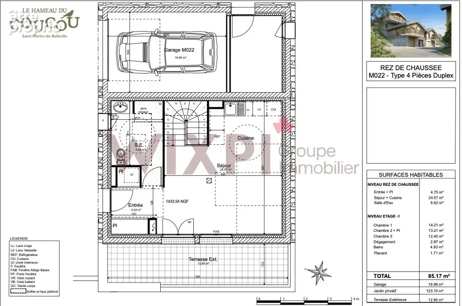 Chalet duplex type t4 85m2 avec garage parking et jardin - photo 4