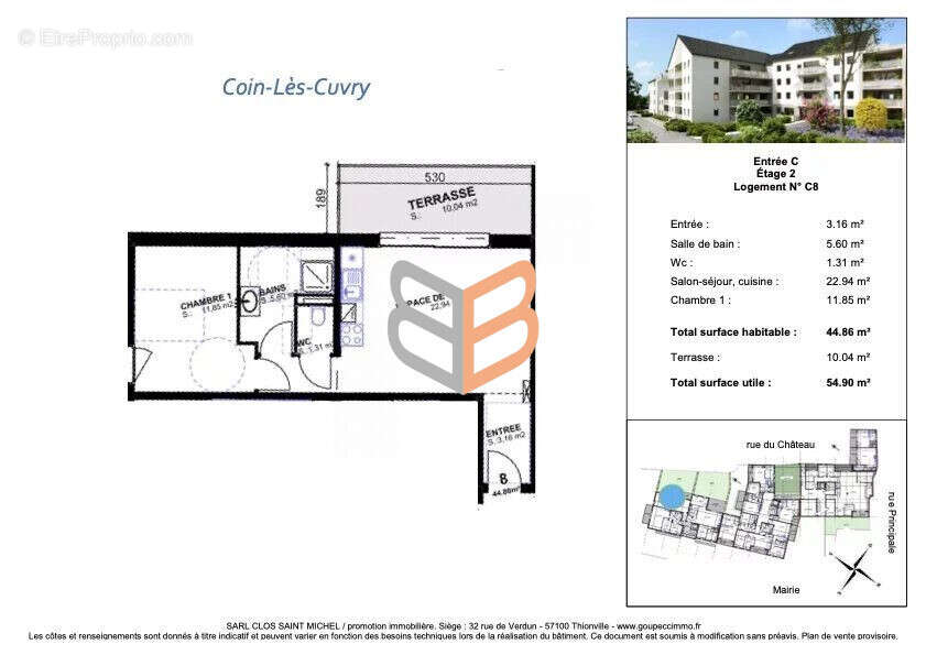 Appartement 44 m² à Coin-Les-Cuvry  - photo 3
