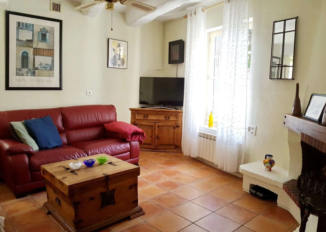 Salong Klinker Öppen spis - Maison à BOUJAN-SUR-LIBRON