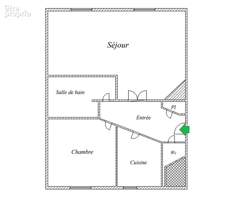 Appartement Paris 2/3 pièce(s) 48,37m2 - photo 2