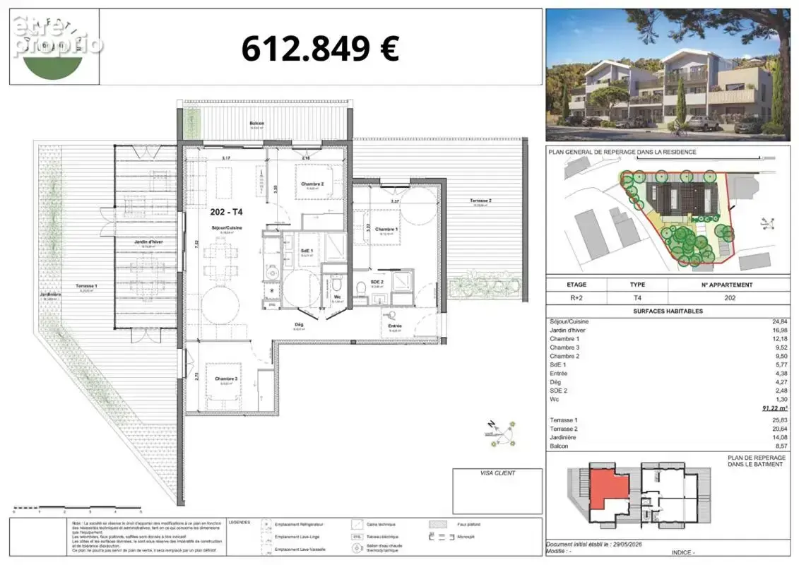 Appartement  4 pièce(s) 91.22 m2 + 70 m2 de terrasse - photo 2