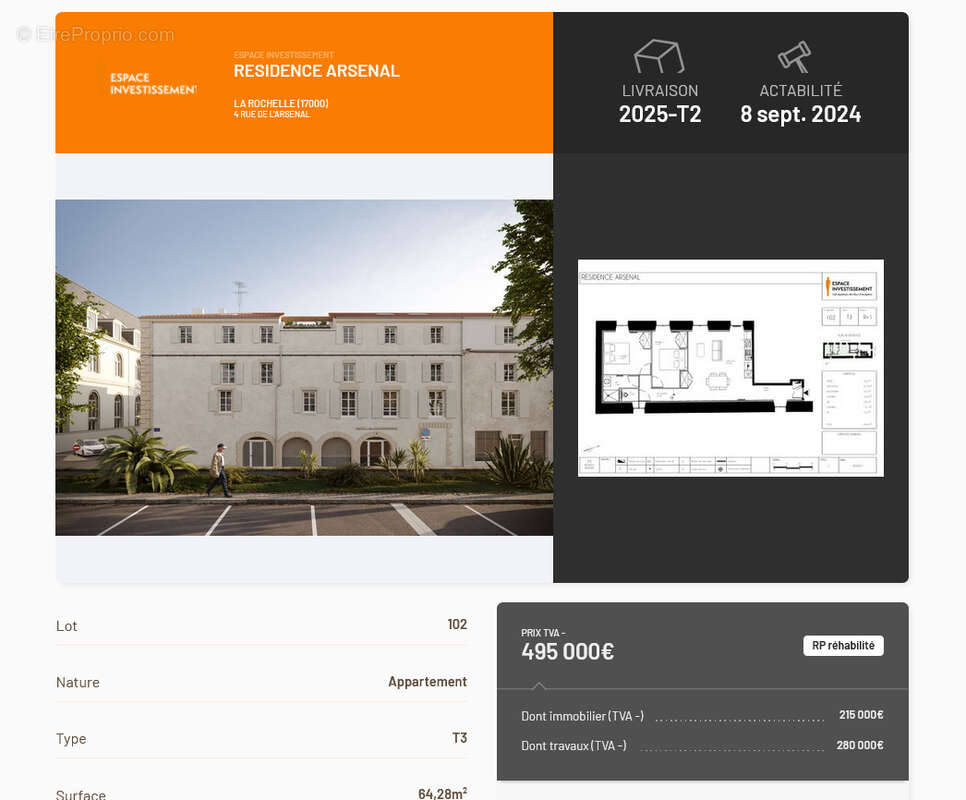 Appartement à LA ROCHELLE