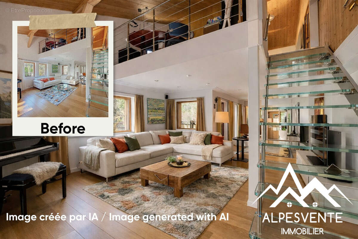 Avendre-chalet-morzine-4chambres-salonIA_alpesvente - Maison à MORZINE