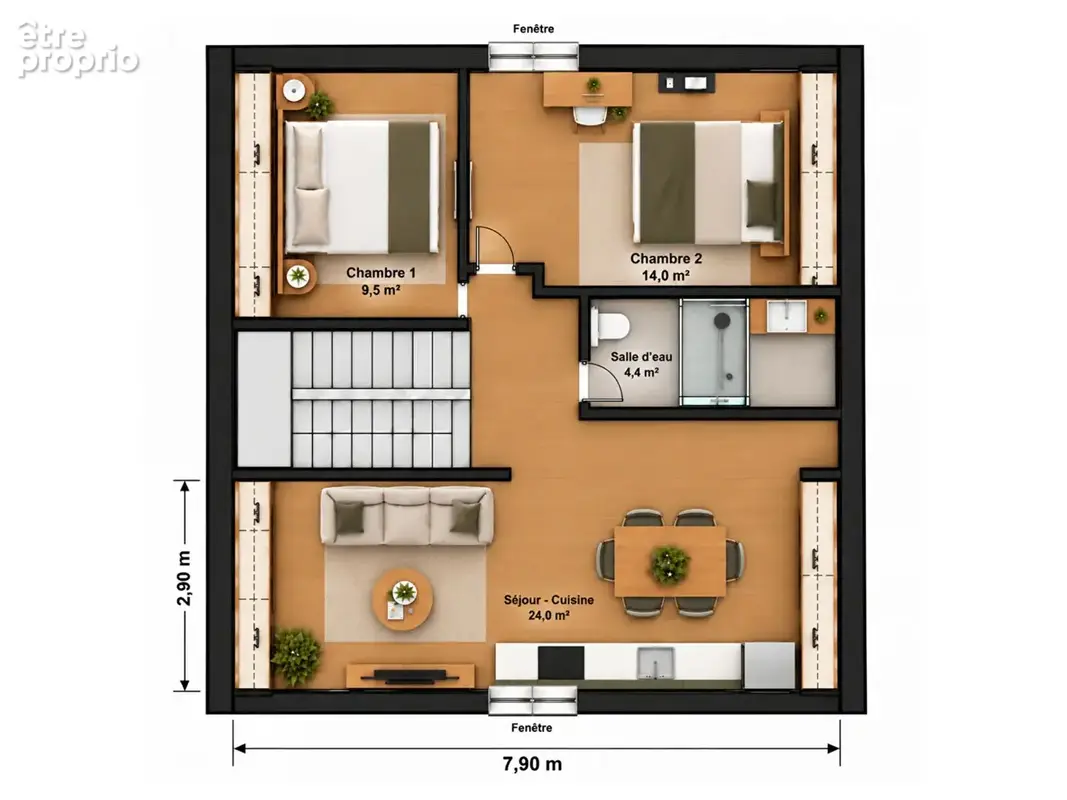 PIRIAC-SUR-MER - T3 de 75m² au sol à aménager ave jardin privatif - photo 2