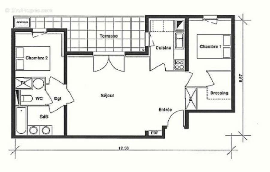 Appartement  3 pièce(s) 63 m2 - photo 11
