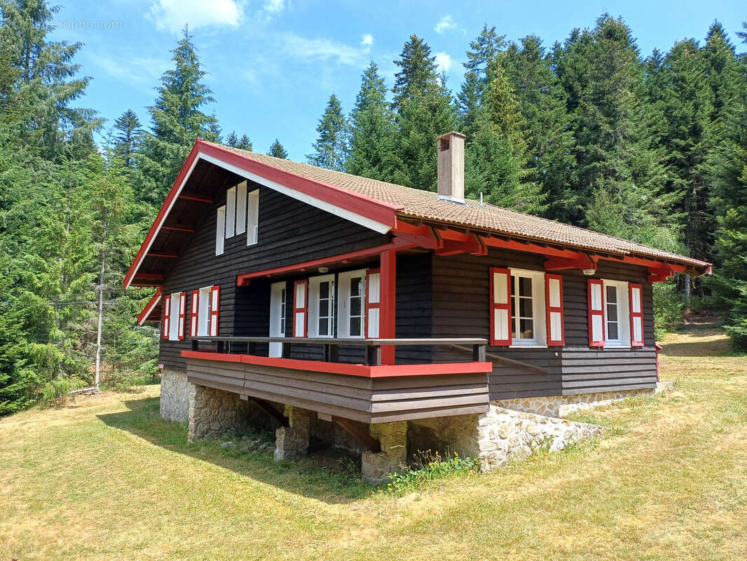 Chalet en bois sur sous sol et terrain attenant boisé - photo 2