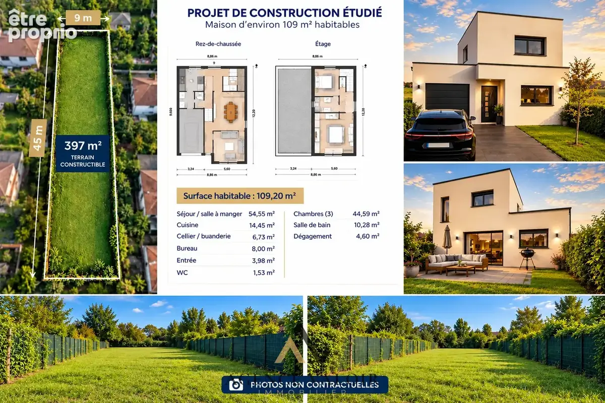 Terrain constructible   397 m2   talange - photo 2