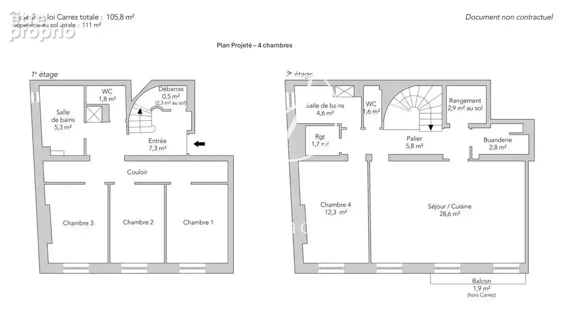 Paris 9e - RUE CHAPTAL - Appartement - 5 pièces - 105,8m² Carrez - 3/4 chambres - Balcon filant - photo 13