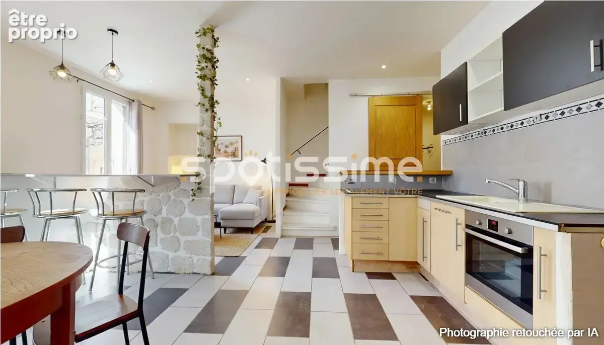 Pomérols  maison de village t3 90 m²  balcon  vue sur les toits et le clocher - photo 3