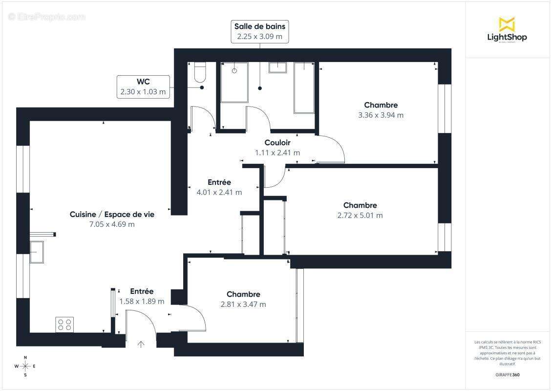 L'esprit Maison de Ville : Type 4 de 92 m² au charme atypique – À fontaines sur saone ( limite sathonay-camp) - photo 8