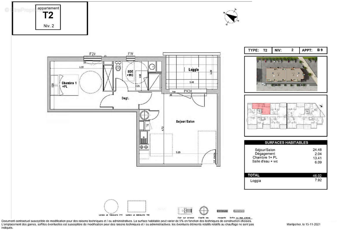 Appartement T2 au 2ème étage avec ascenseur - photo 2