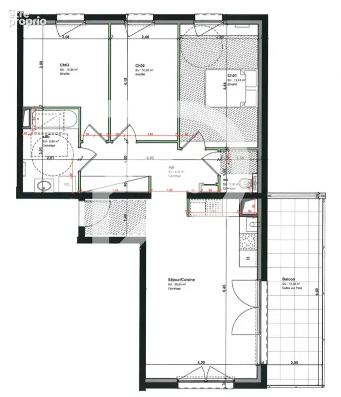 Appartement Delle 4 pièce(s) 77.83 m2 - photo 4