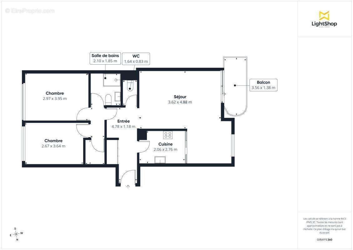 Appartement 4 pièces - 69m² avec balcon et parking - Rue Rosenwald, Paris - photo 3