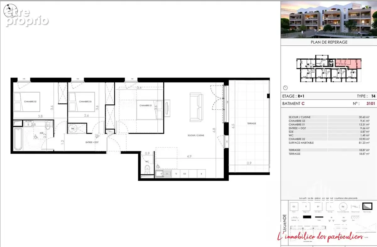 Appartement 4 pièces 81 m² à vendre à Cournonterral (34660) - photo 4