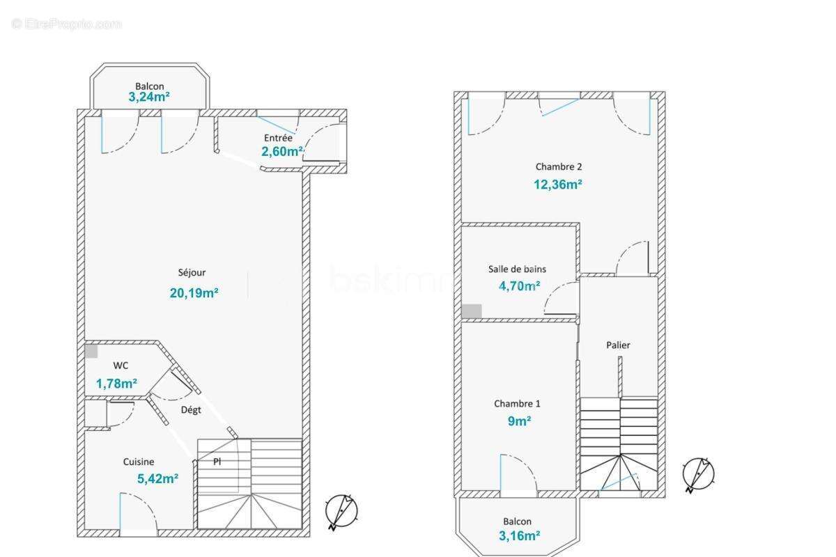 Duplex 3 pièces – 64 m² – 2 balcons – cave – parking - photo 15