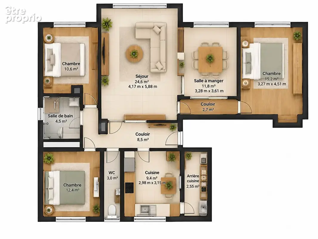 Appartement 109m² à caen - photo 6