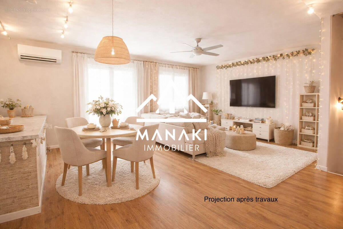 Salon-séjour - Maison à SAINT-ANDRE