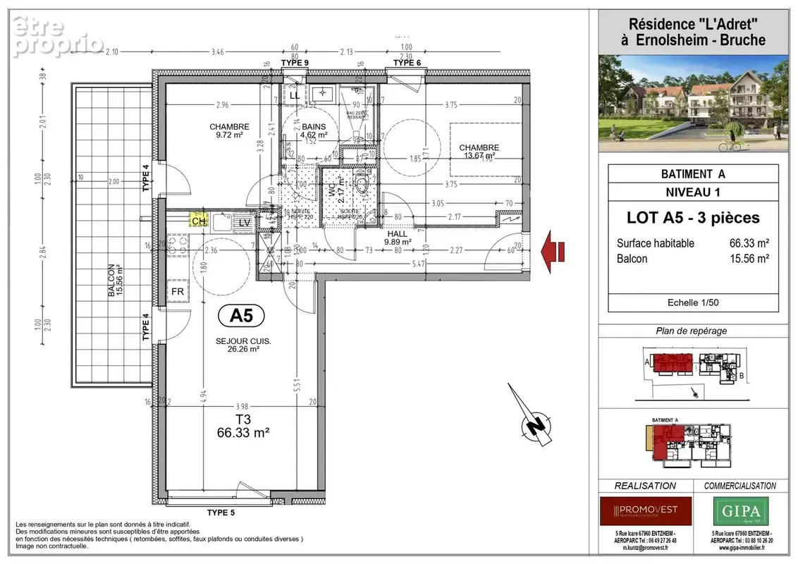 Appartement à ERNOLSHEIM-BRUCHE