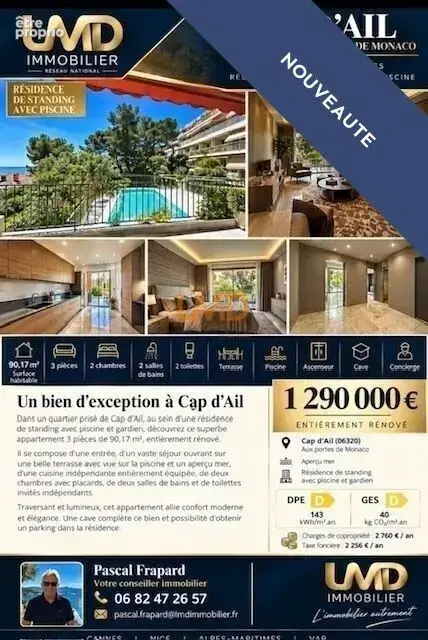 Cap D'Ail (06): Superbe Appartement 3 Pièces de 90m2 ,Piscine - photo 18