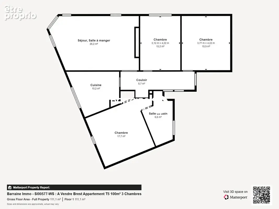 A vendre brest saint martin appartement t5 100m² 3 chambres - photo 19