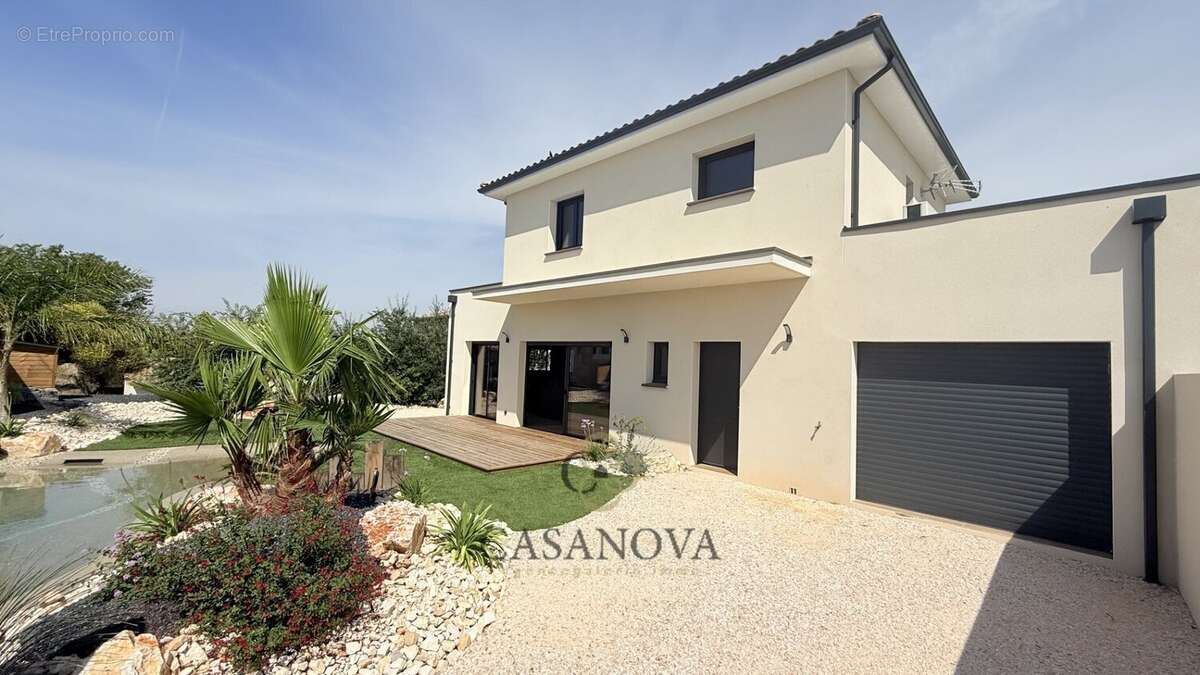 Villa contemporaine neuve avec piscine lagon et vue campagne à Magalas - photo 14