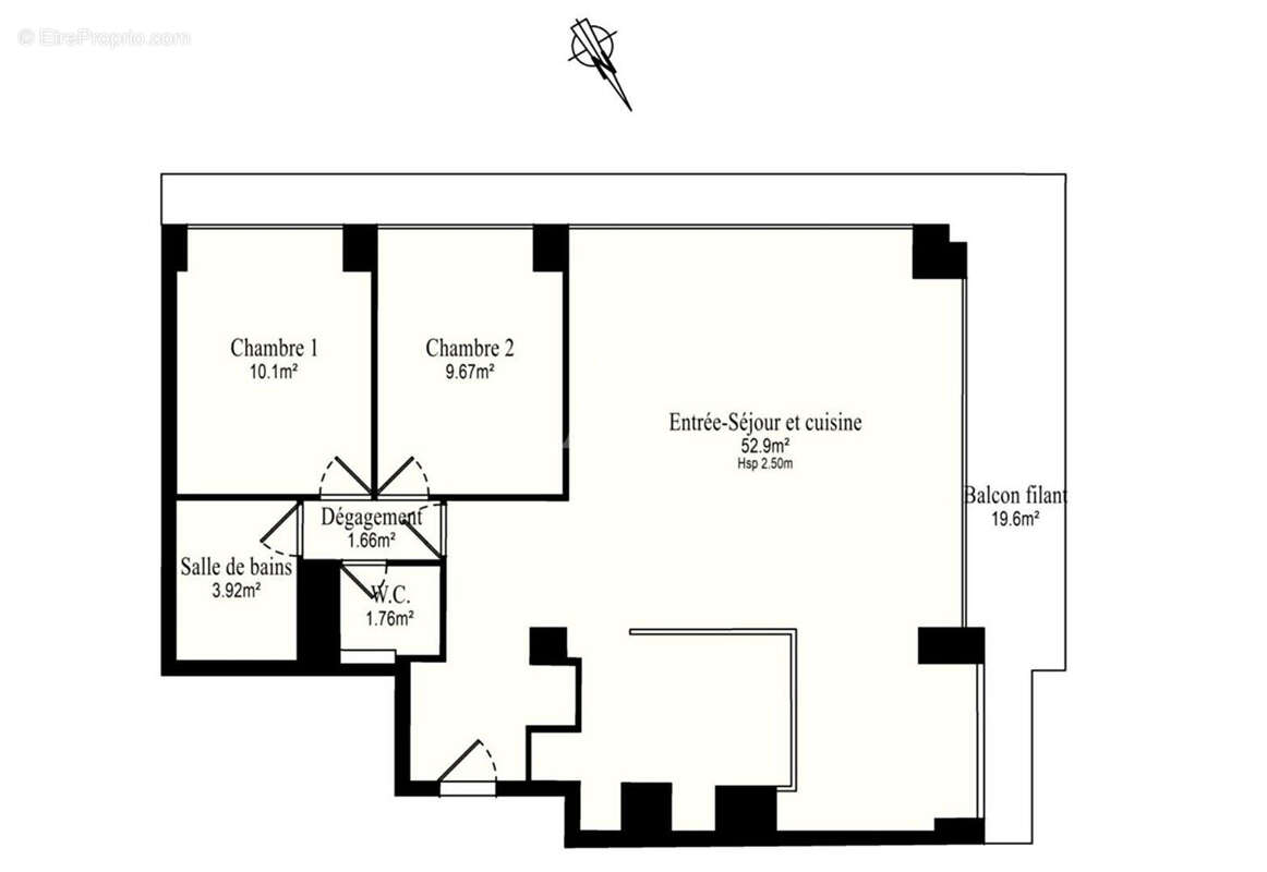 PUTEAUX/CENTRE 3 pièces en étage élevé sans vis-à-vis de 80 m² avec balcon 19m², double parking et cave - photo 15