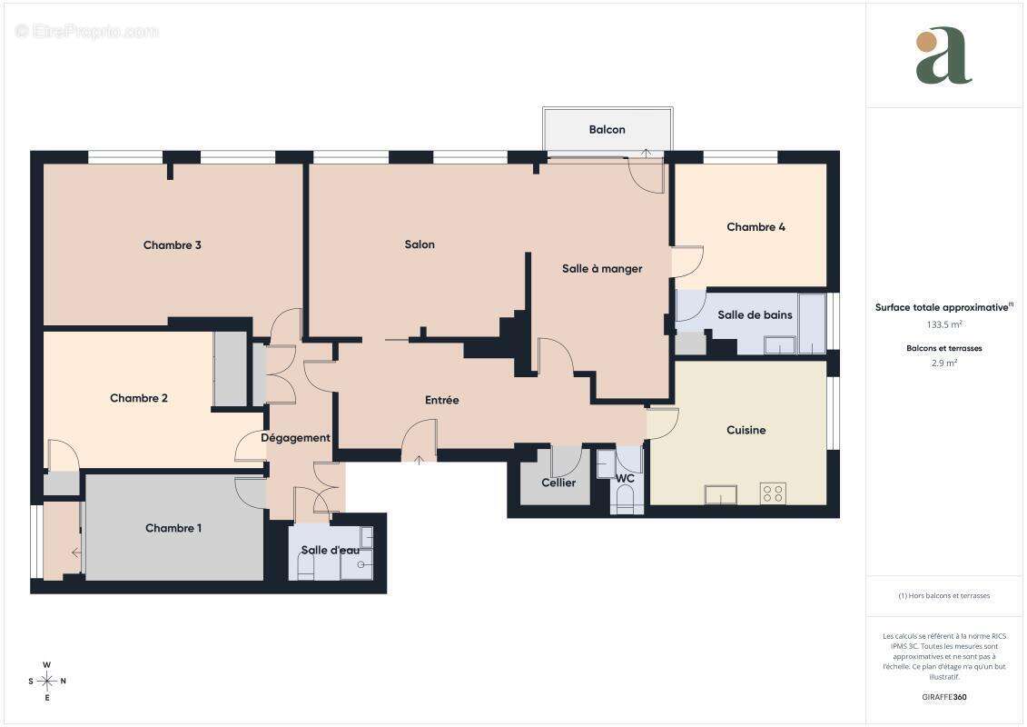 Grand T5 familial de 137 m²  en vente à Saint-Herblain/Quartier Tillay (44800) - photo 14