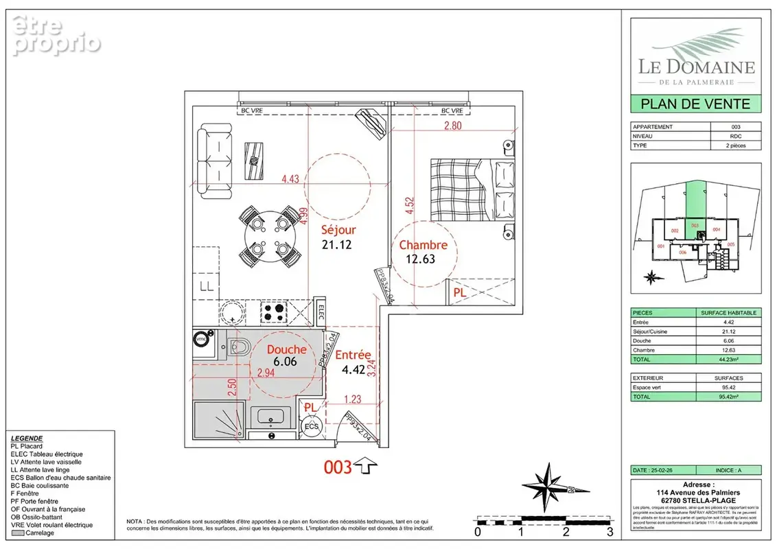 Appartement Cucq Stella Plage 2 pièces 44.23m²+ jardin 95m² - photo 2