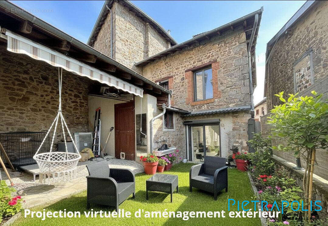 Projection virtuelle de l'extérieur - Maison à VILLECHENEVE